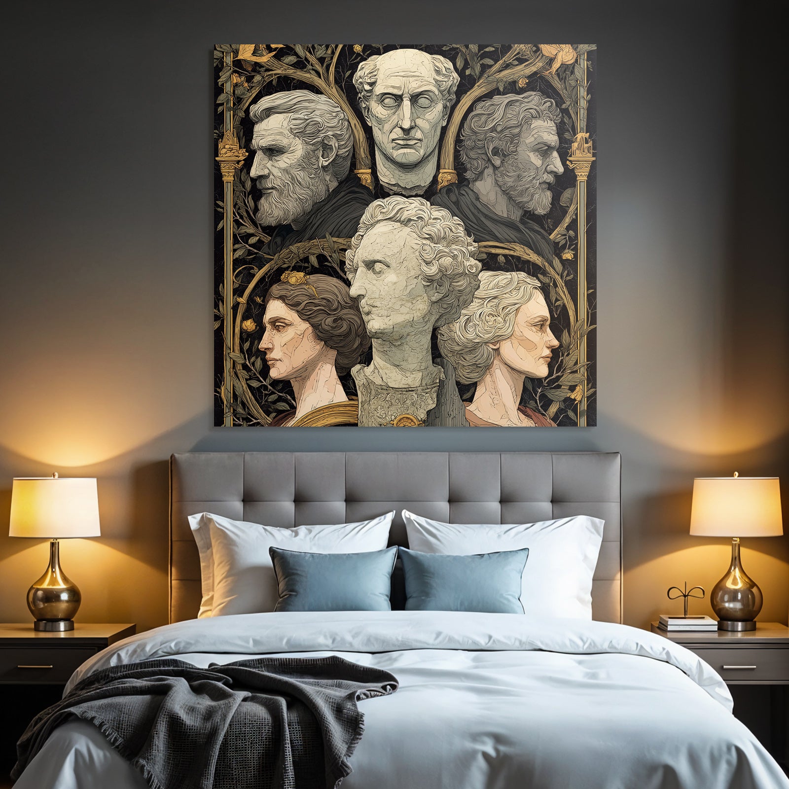 Stylisierte Darstellung Er Skulpturen Mit Vine Und Blumenmotiven