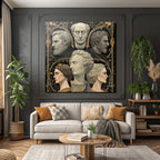 Stylisierte Darstellung Er Skulpturen Mit Vine Und Blumenmotiven
