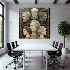 Stylisierte Darstellung Er Skulpturen Mit Vine Und Blumenmotiven