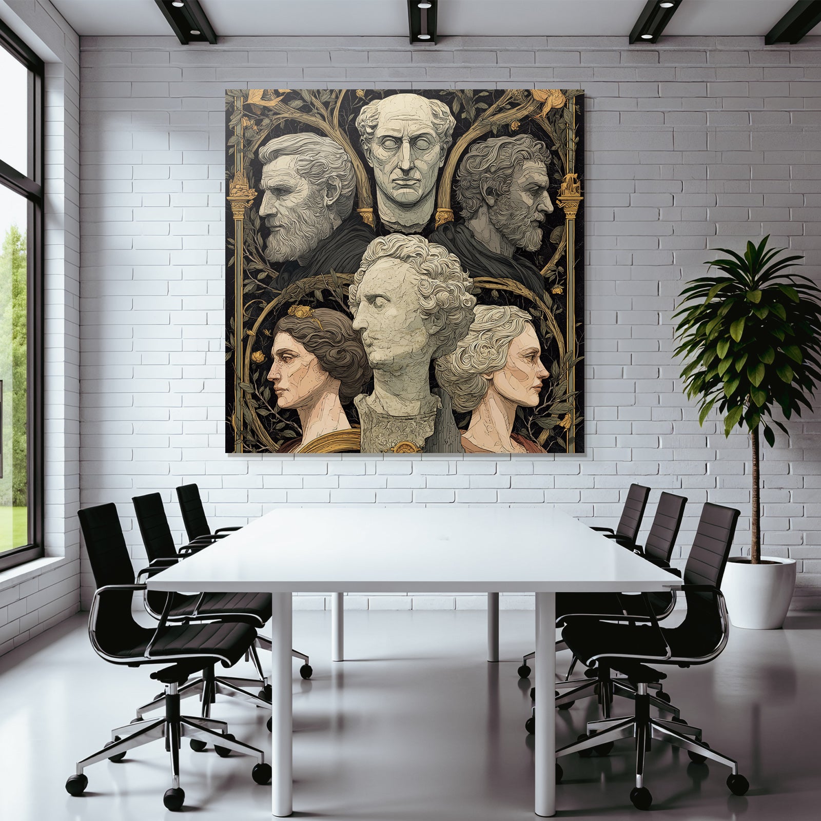 Stylisierte Darstellung Er Skulpturen Mit Vine Und Blumenmotiven