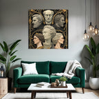 Stylisierte Darstellung Er Skulpturen Mit Vine Und Blumenmotiven