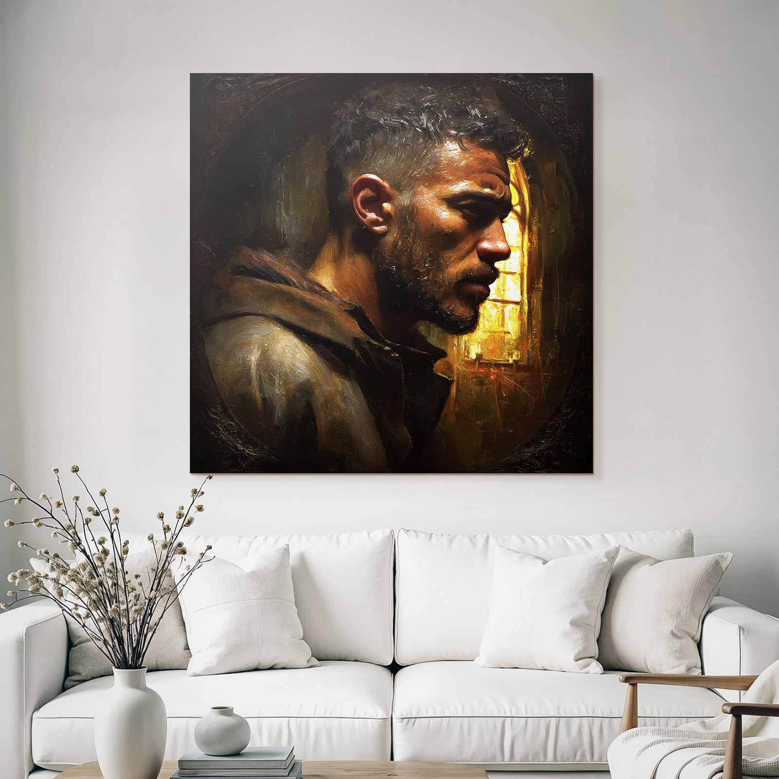Stylisierte Portrait Eines Mannes Mit Ernster Ausdruck
