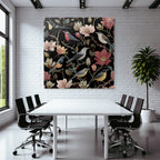 Vogel Und Blumen Illustration Dunkler Hintergrund.decorative Prints