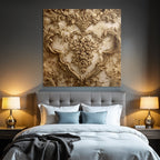 Wandtextur Mit Floralen Motiven Und Relief Skulpturen Gold Bronze Finish