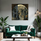 Wunderschoene Illustration Architektonische Szene Mit Cobblestone Strasse Vintage Stil