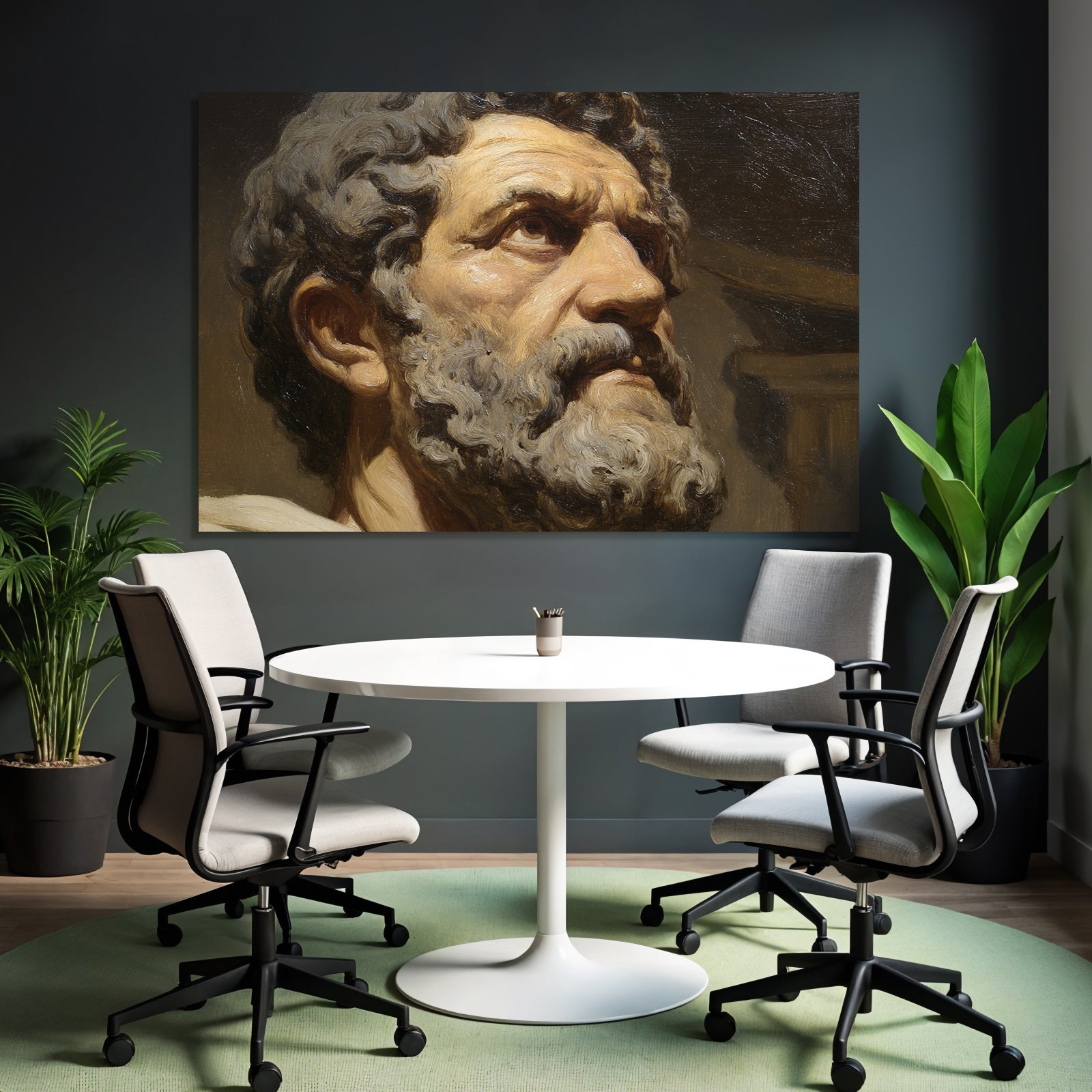 Aelterer Mann Mit Bart Portrait Kuenstlerischer Stil