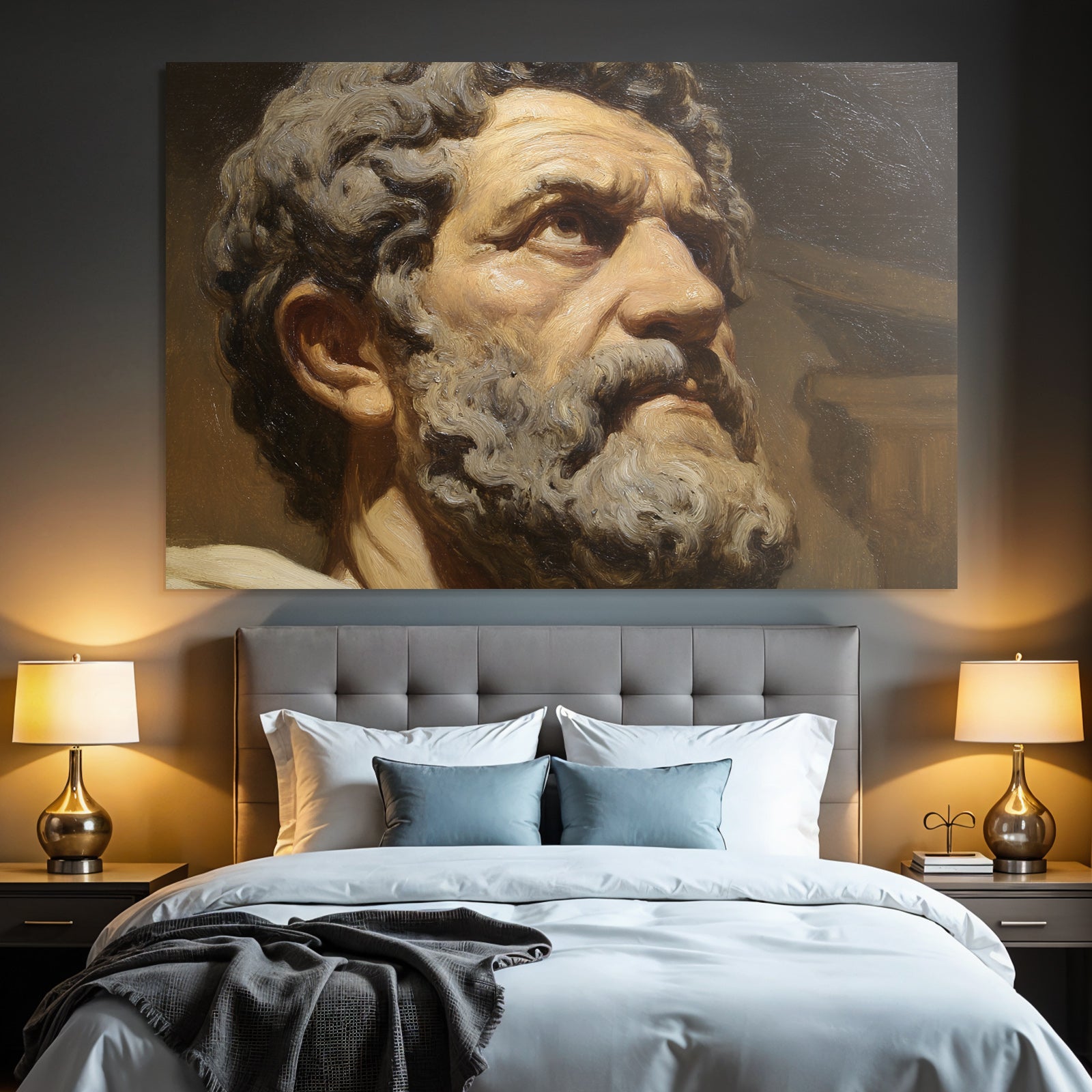 Aelterer Mann Mit Bart Portrait Kuenstlerischer Stil
