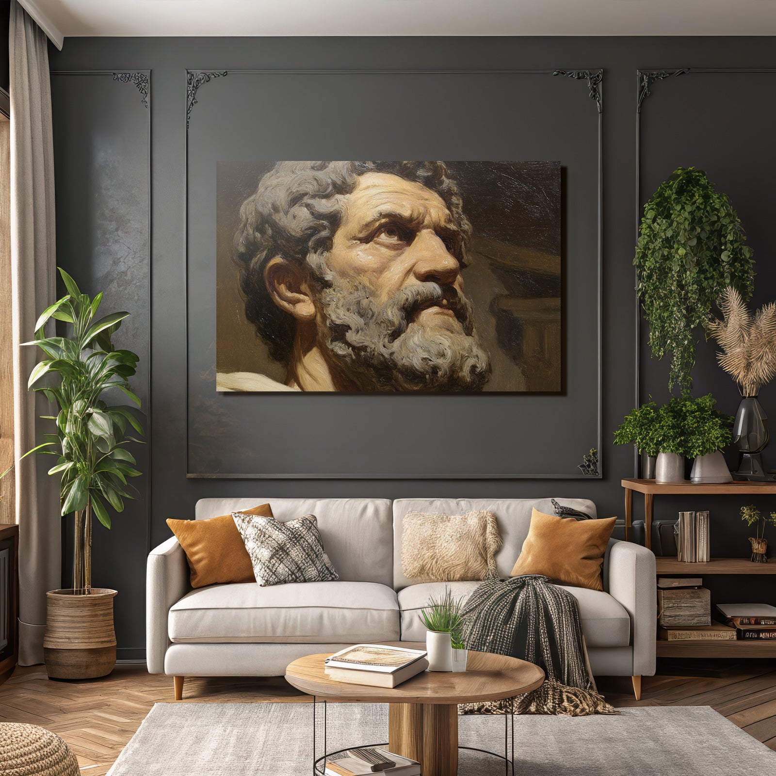 Aelterer Mann Mit Bart Portrait Kuenstlerischer Stil