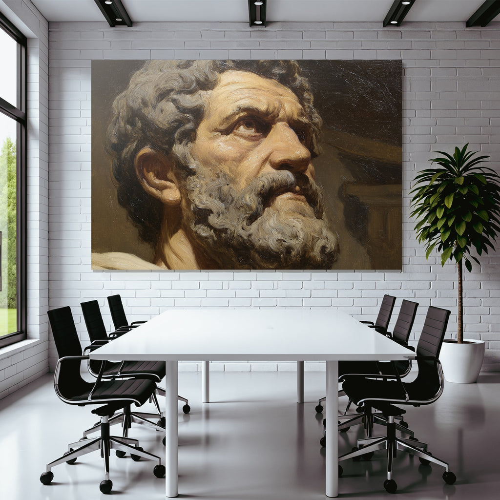 Aelterer Mann Mit Bart Portrait Kuenstlerischer Stil