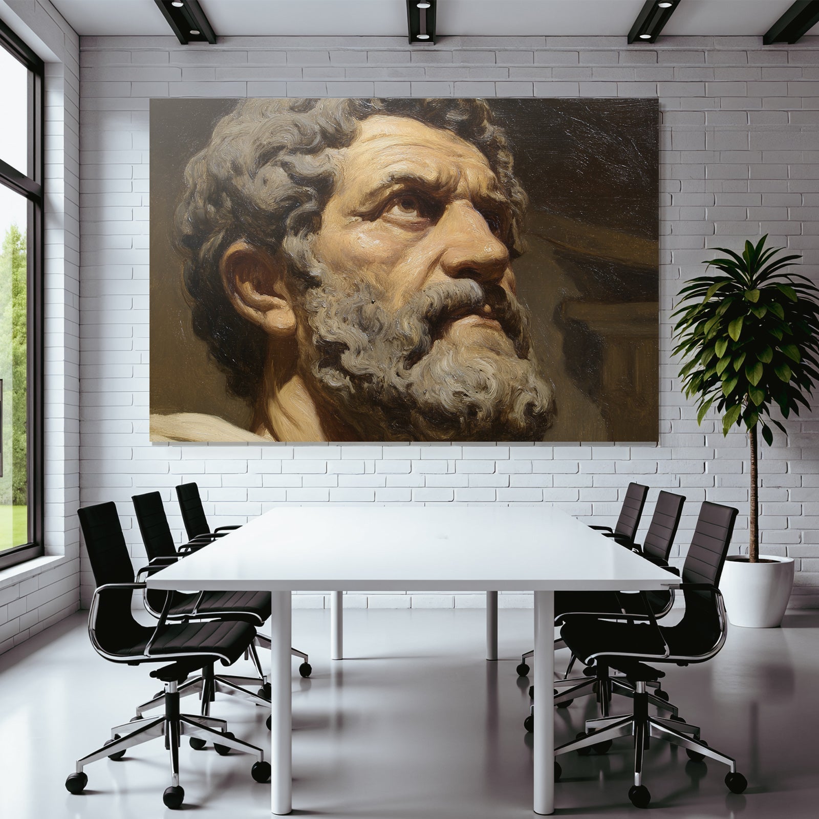 Aelterer Mann Mit Bart Portrait Kuenstlerischer Stil