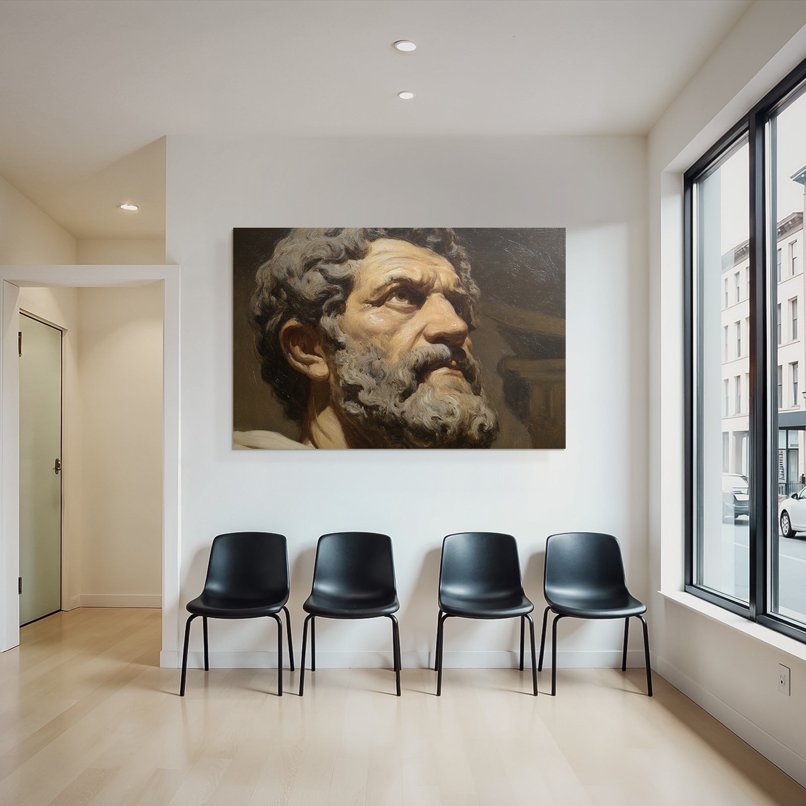 Aelterer Mann Mit Bart Portrait Kuenstlerischer Stil