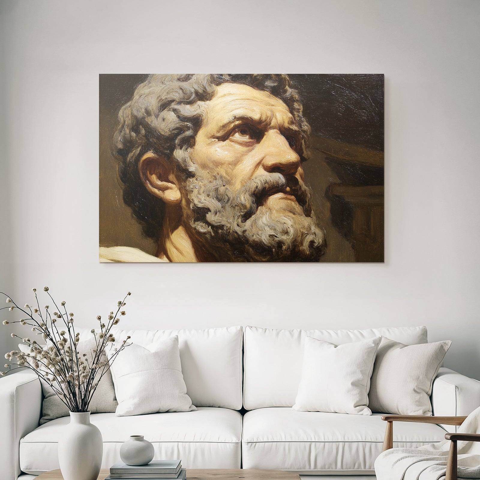 Aelterer Mann Mit Bart Portrait Kuenstlerischer Stil