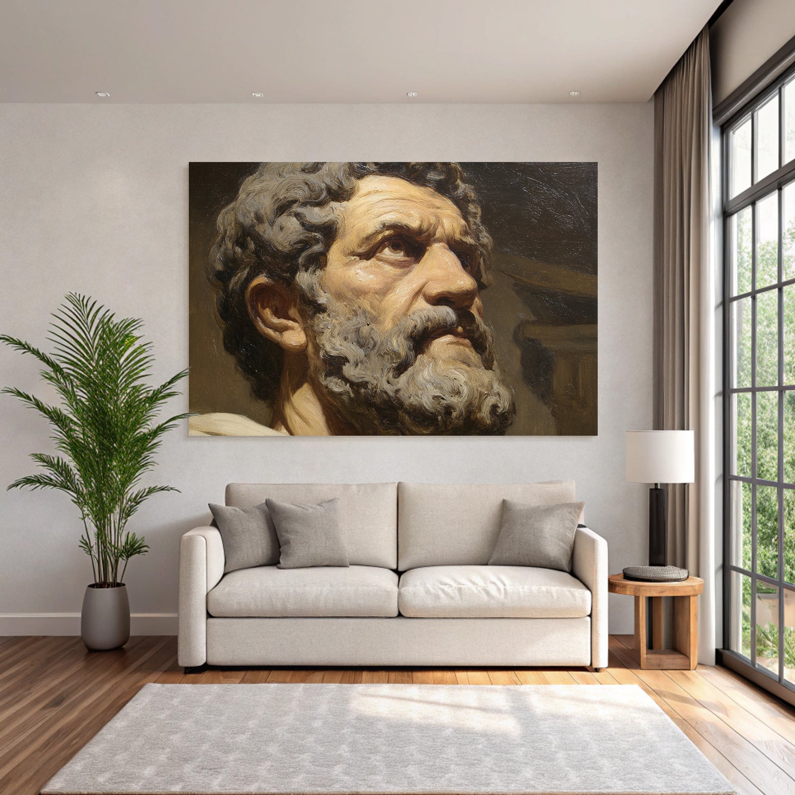 Aelterer Mann Mit Bart Portrait Kuenstlerischer Stil