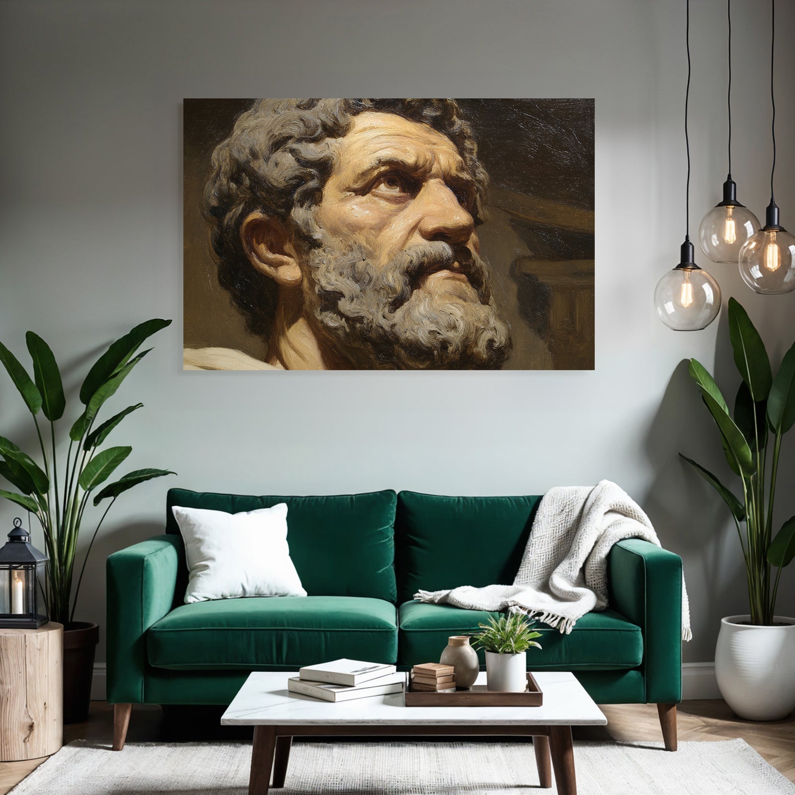 Aelterer Mann Mit Bart Portrait Kuenstlerischer Stil