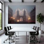 Architektur Wahrzeichen Im Nebligen Licht Streams