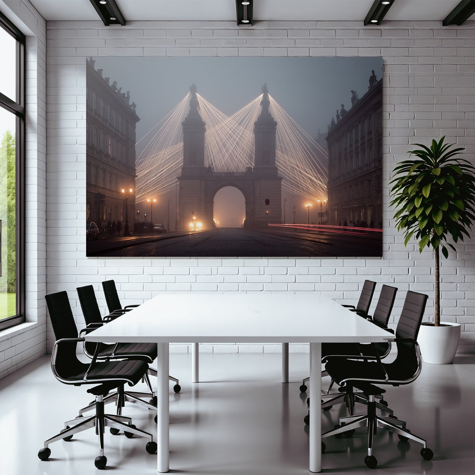 Architektur Wahrzeichen Im Nebligen Licht Streams