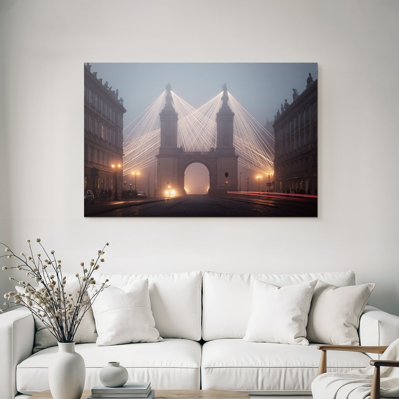 Architektur Wahrzeichen Im Nebligen Licht Streams