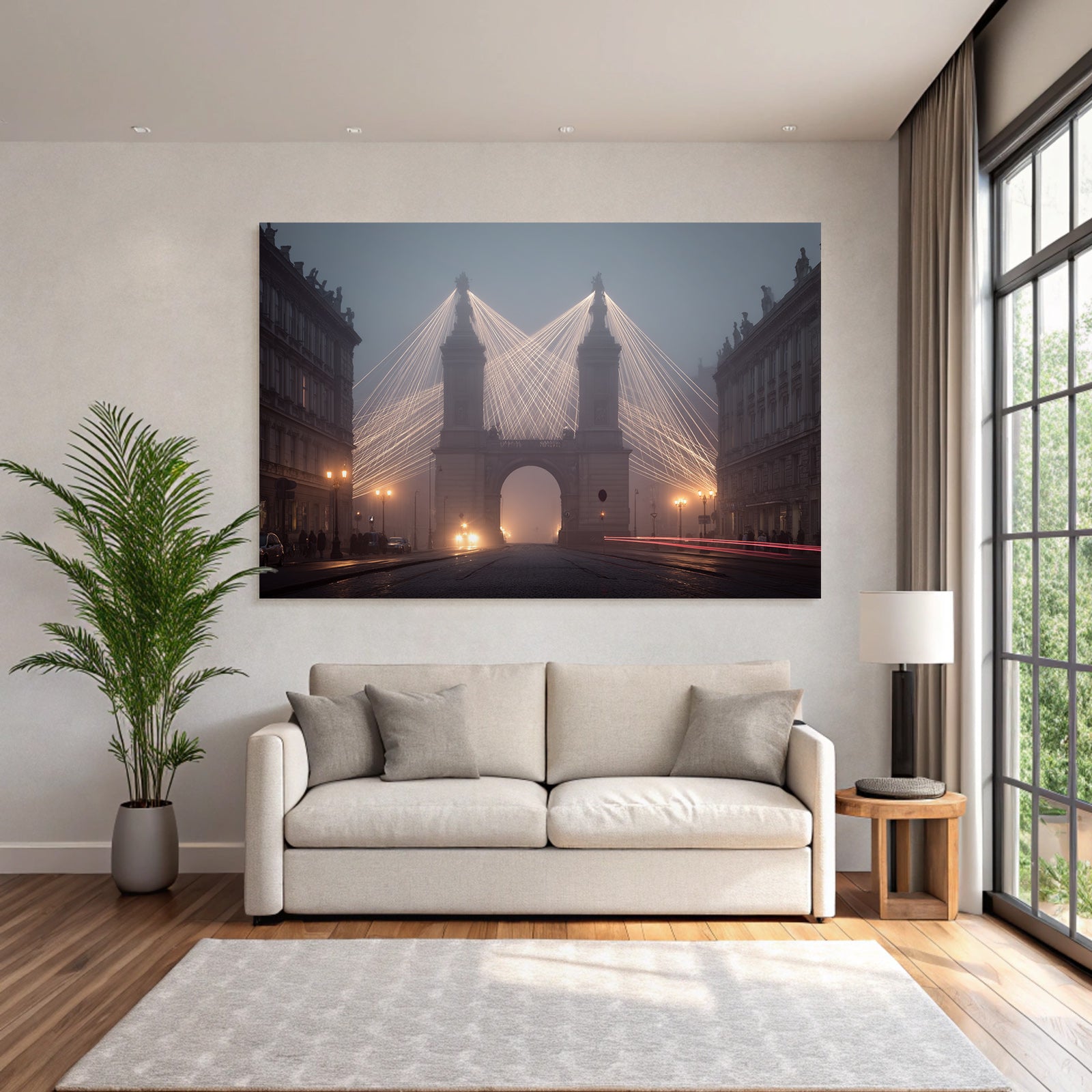 Architektur Wahrzeichen Im Nebligen Licht Streams