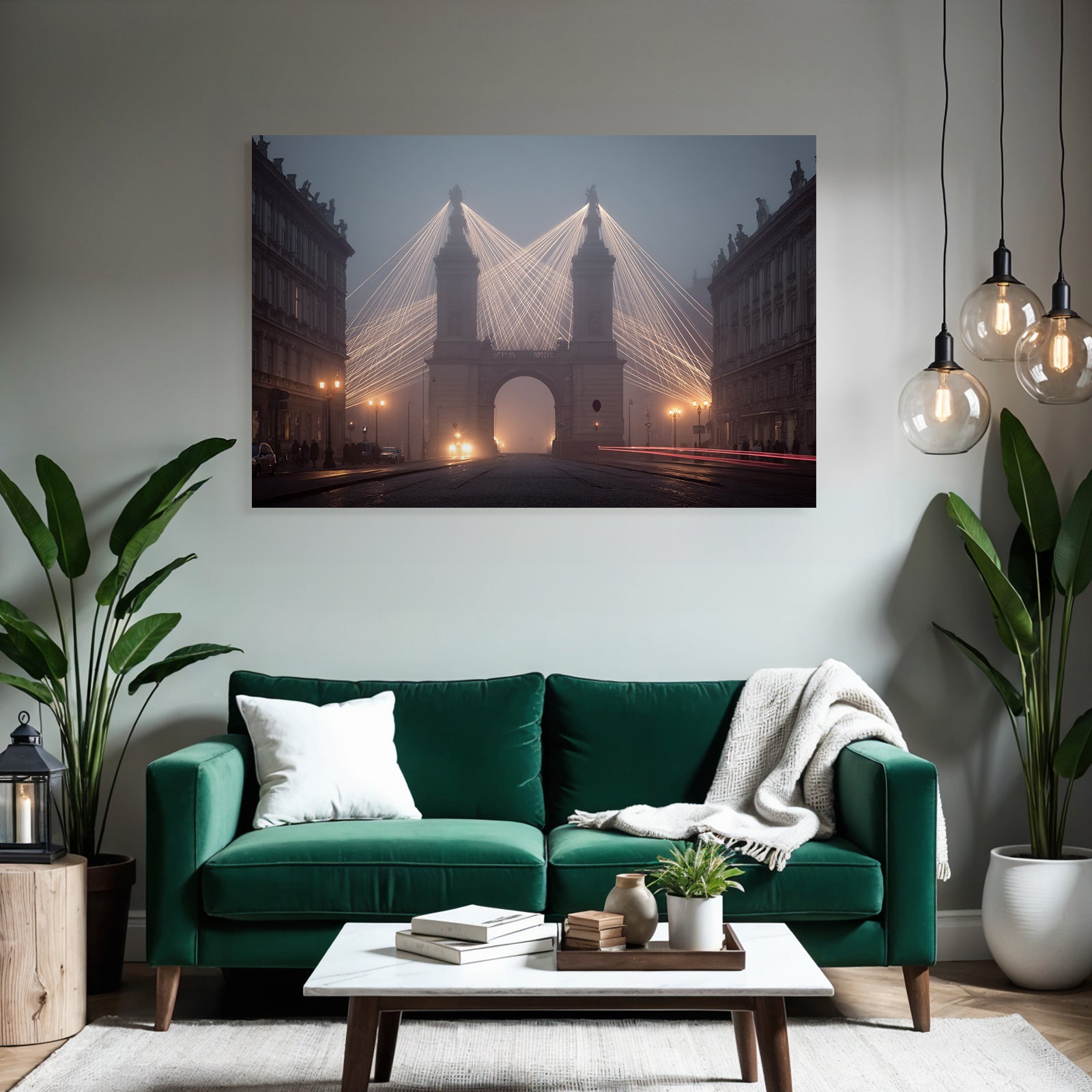 Architektur Wahrzeichen Im Nebligen Licht Streams