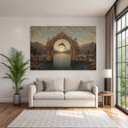 Archway Mountains Serene Water Dolphin Sunset Mystique