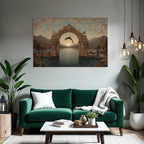 Archway Mountains Serene Water Dolphin Sunset Mystique