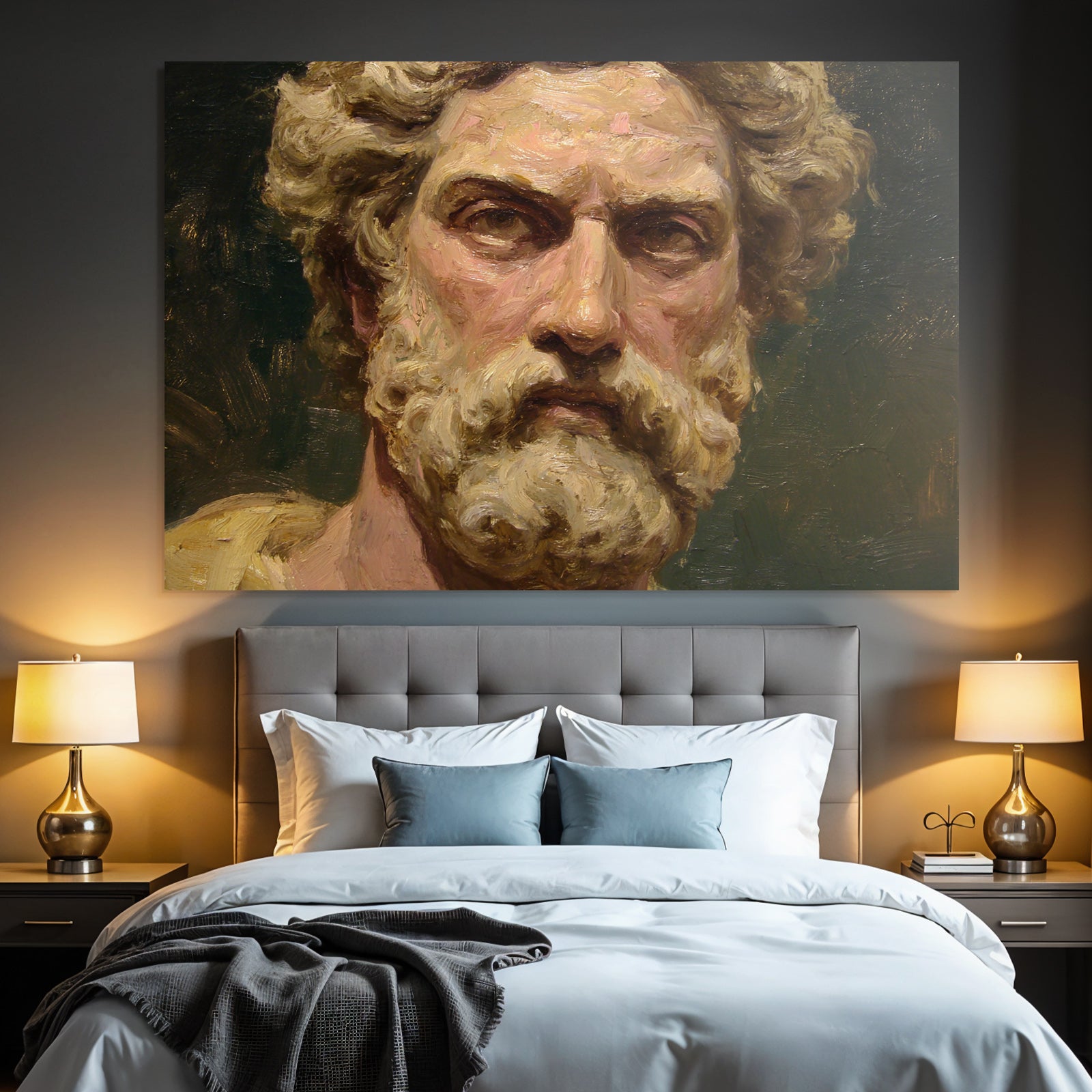 Bearded Man Portrait Oil Painting E Figuren