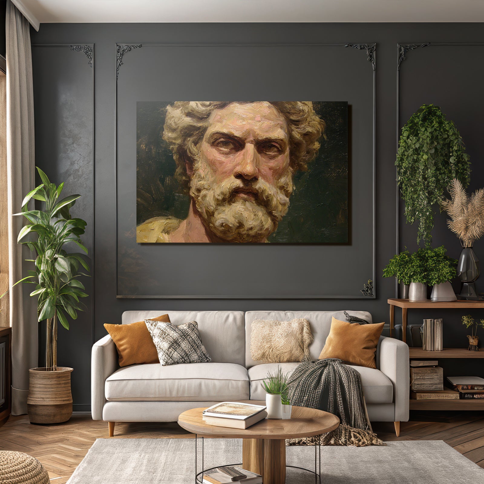 Bearded Man Portrait Oil Painting E Figuren