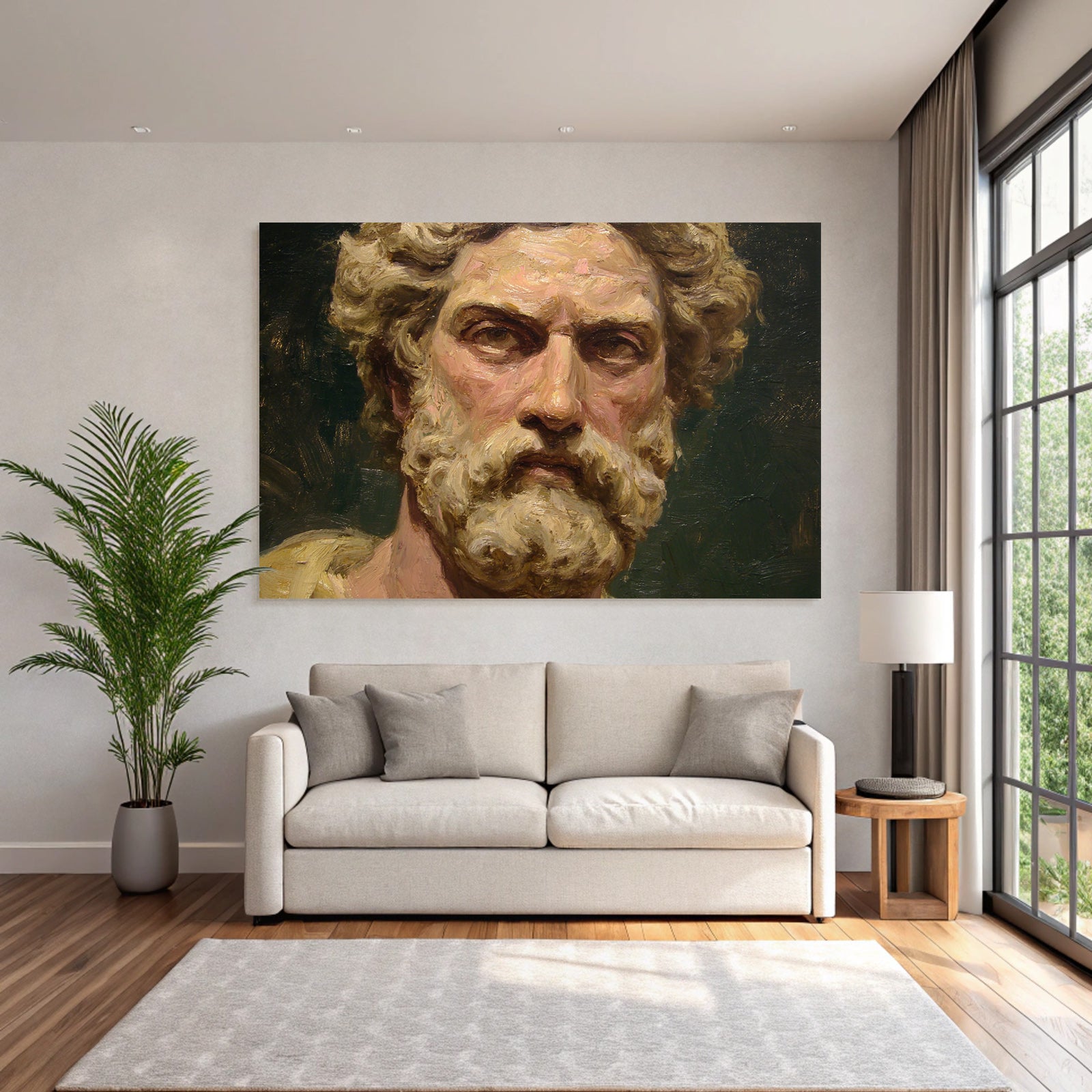 Bearded Man Portrait Oil Painting E Figuren