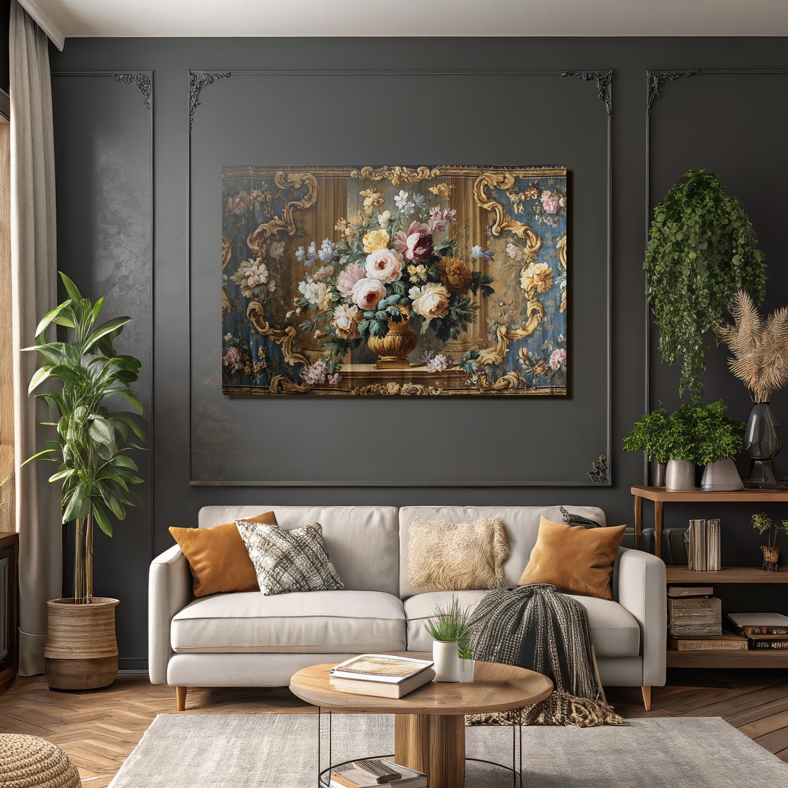 Blumen Stillleben Vase Mit Orientiertem Hintergrund Baroque Art