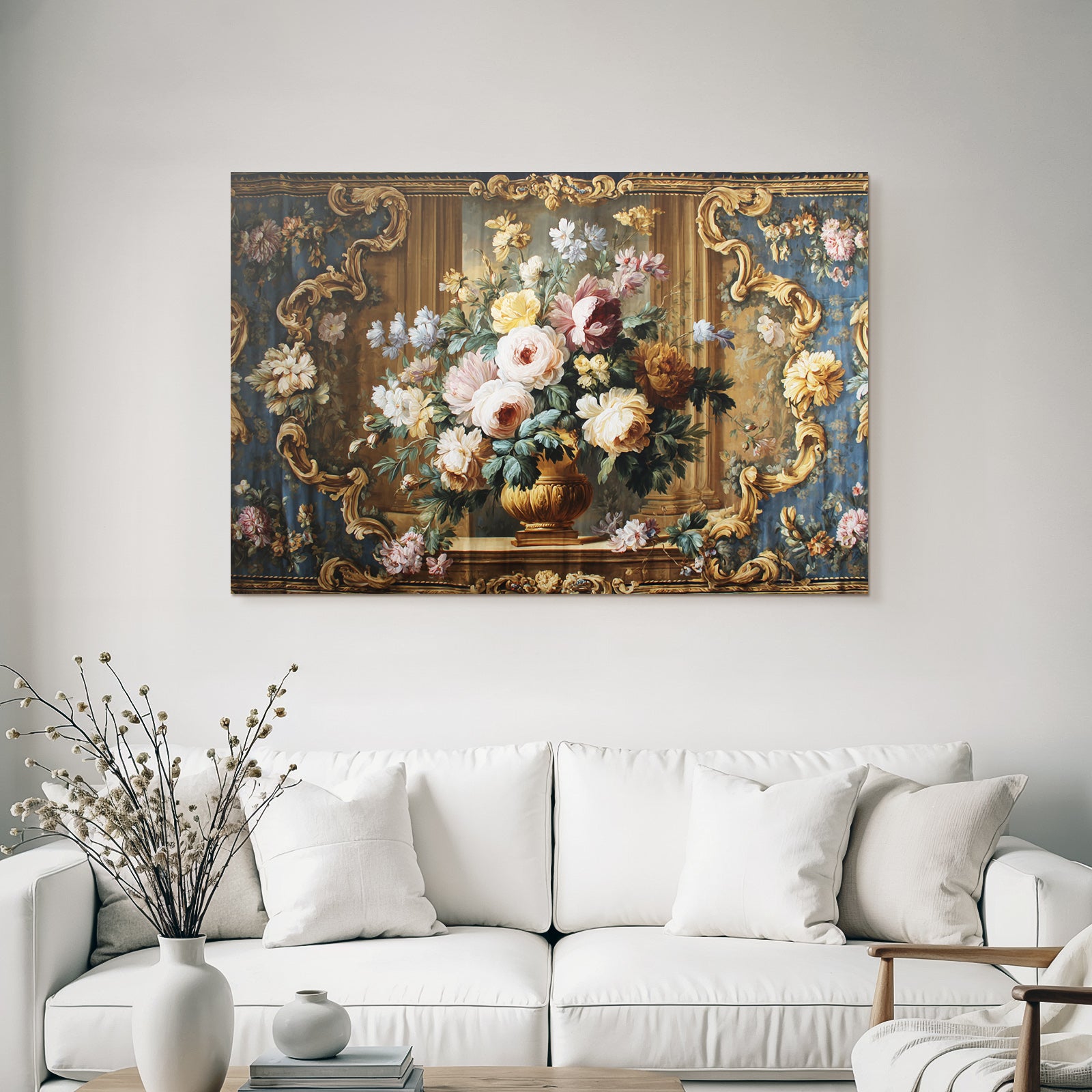 Blumen Stillleben Vase Mit Orientiertem Hintergrund Baroque Art
