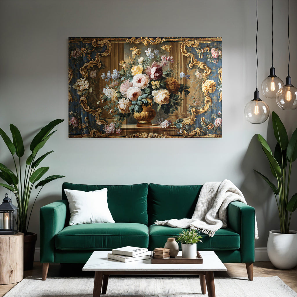 Blumen Stillleben Vase Mit Orientiertem Hintergrund Baroque Art