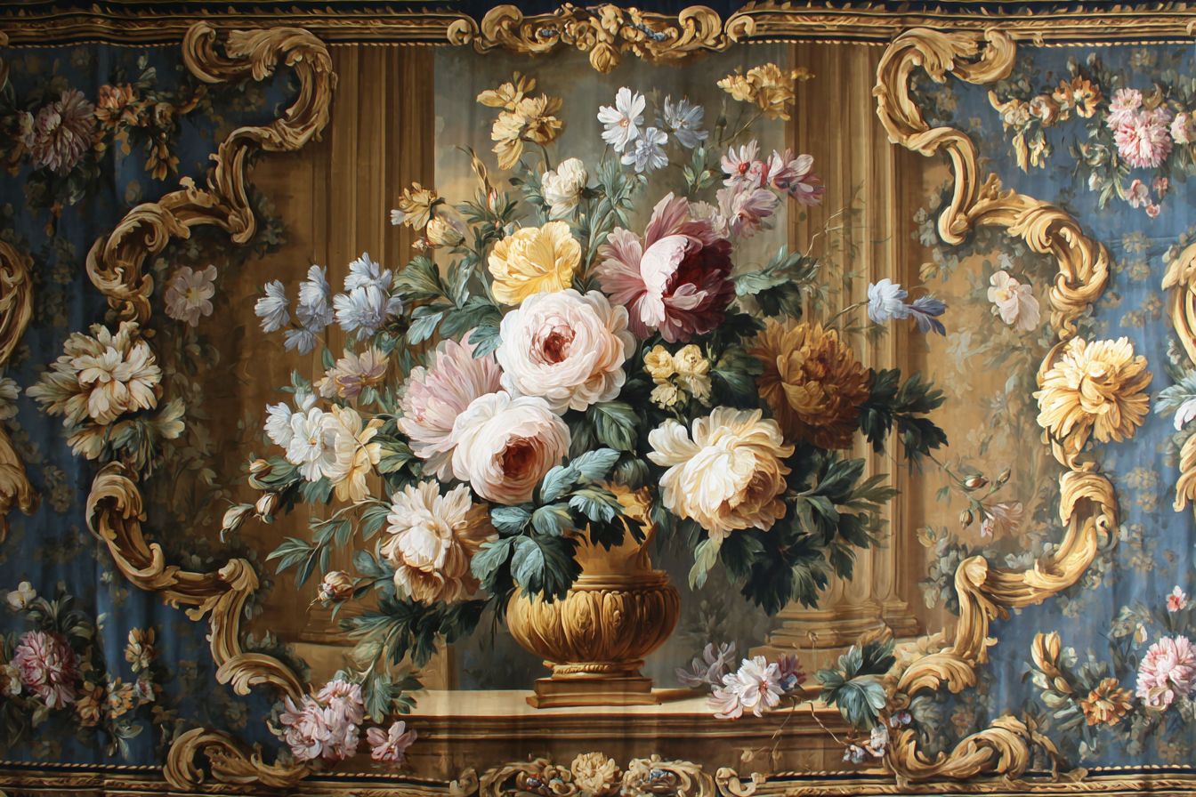 Blumen Stillleben Vase Mit Orientiertem Hintergrund Baroque Art | Klassisch | Einrichtungsstile