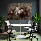 Floral Decoration Roses and Peonies Vintage Aesthetics