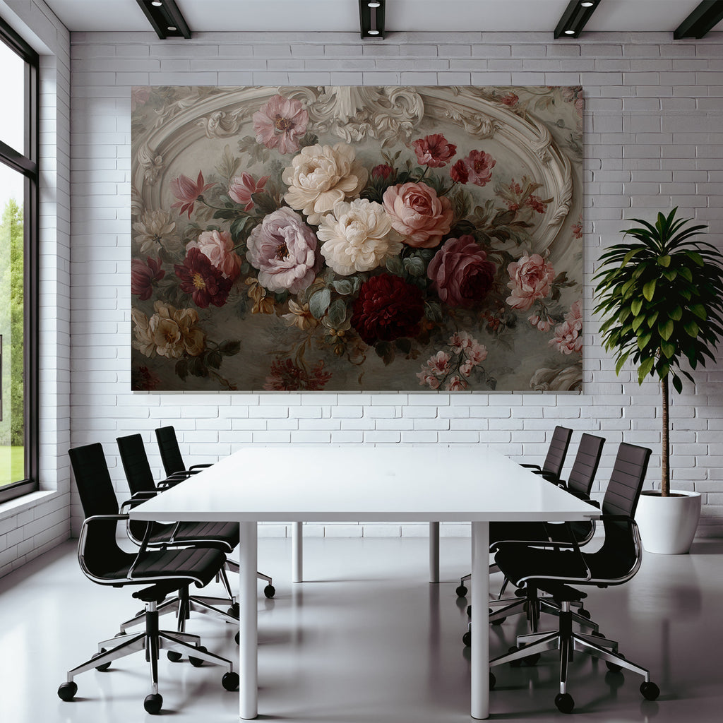 Floral Decoration Roses and Peonies Vintage Aesthetics