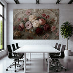 Floral Decoration Roses and Peonies Vintage Aesthetics