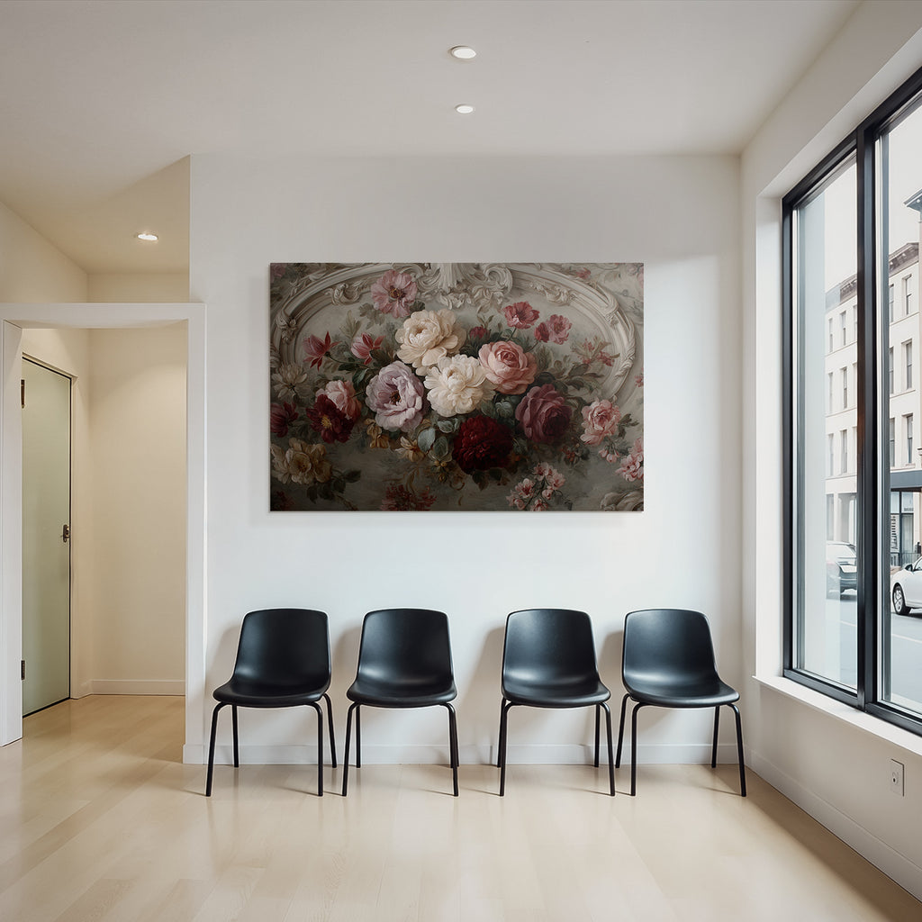 Floral Decoration Roses and Peonies Vintage Aesthetics