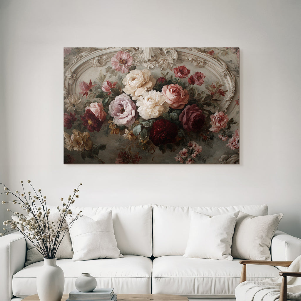 Floral Decoration Roses and Peonies Vintage Aesthetics