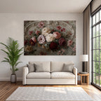 Floral Decoration Roses and Peonies Vintage Aesthetics