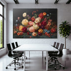 Bunte Blumen Stillleben Auf Dunklem Hintergrund