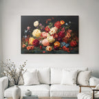 Bunte Blumen Stillleben Auf Dunklem Hintergrund