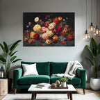 Bunte Blumen Stillleben Auf Dunklem Hintergrund