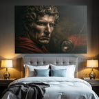 Dramatic Portrait Male Figure Red Mind Vintage Car