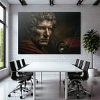 Dramatic Portrait Male Figure Red Mind Vintage Car