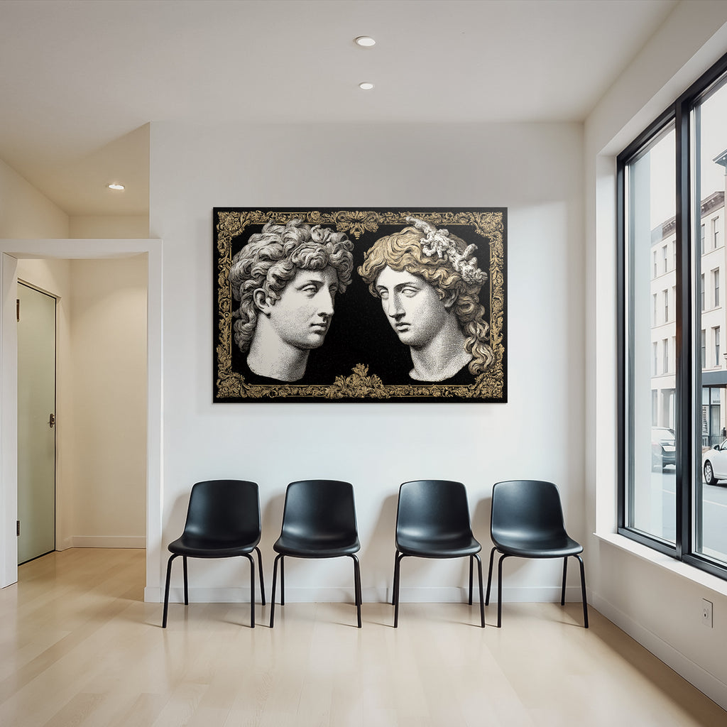 E Menschliche Figuren Im Profil Marmor Bueste Kunstwerk