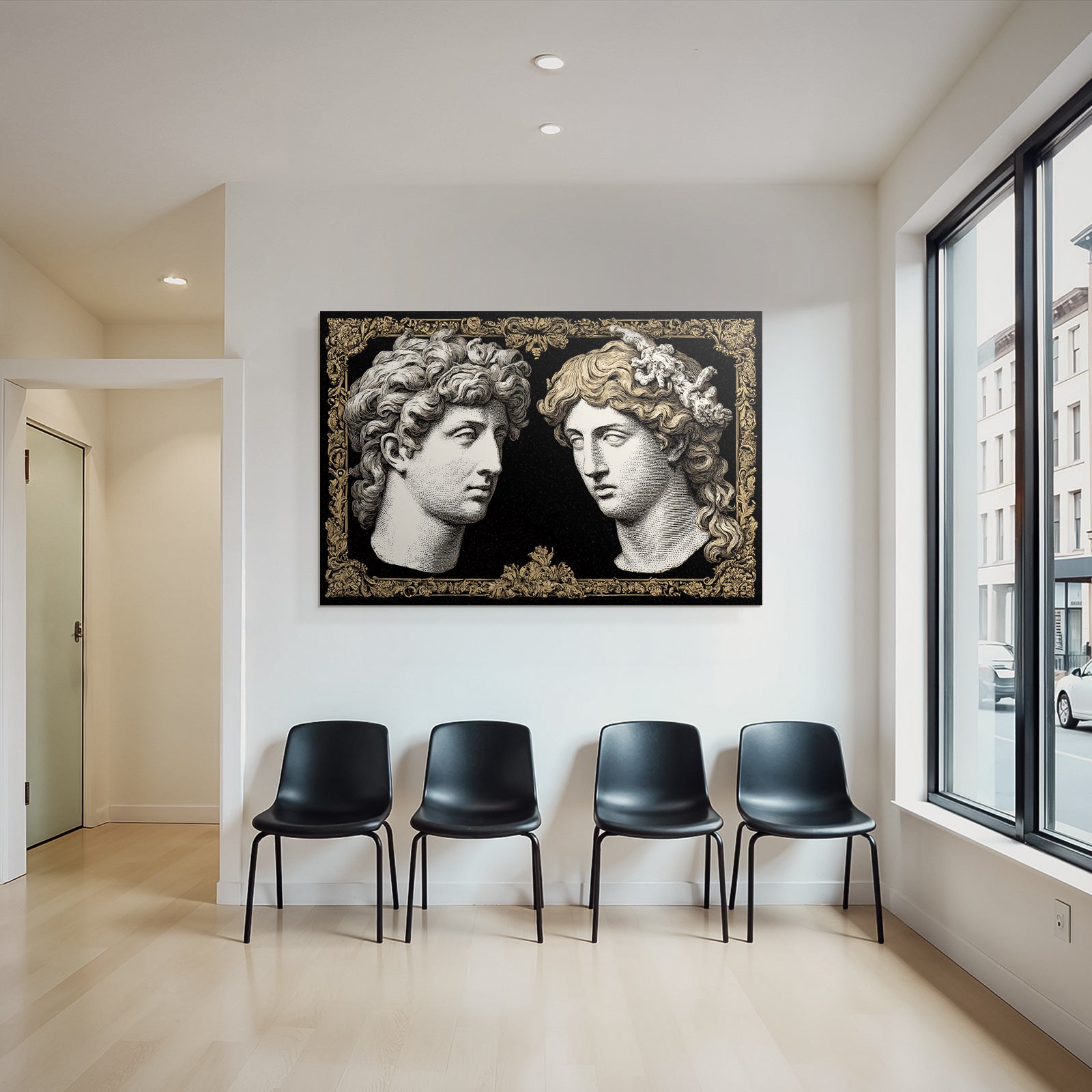E Menschliche Figuren Im Profil Marmor Bueste Kunstwerk