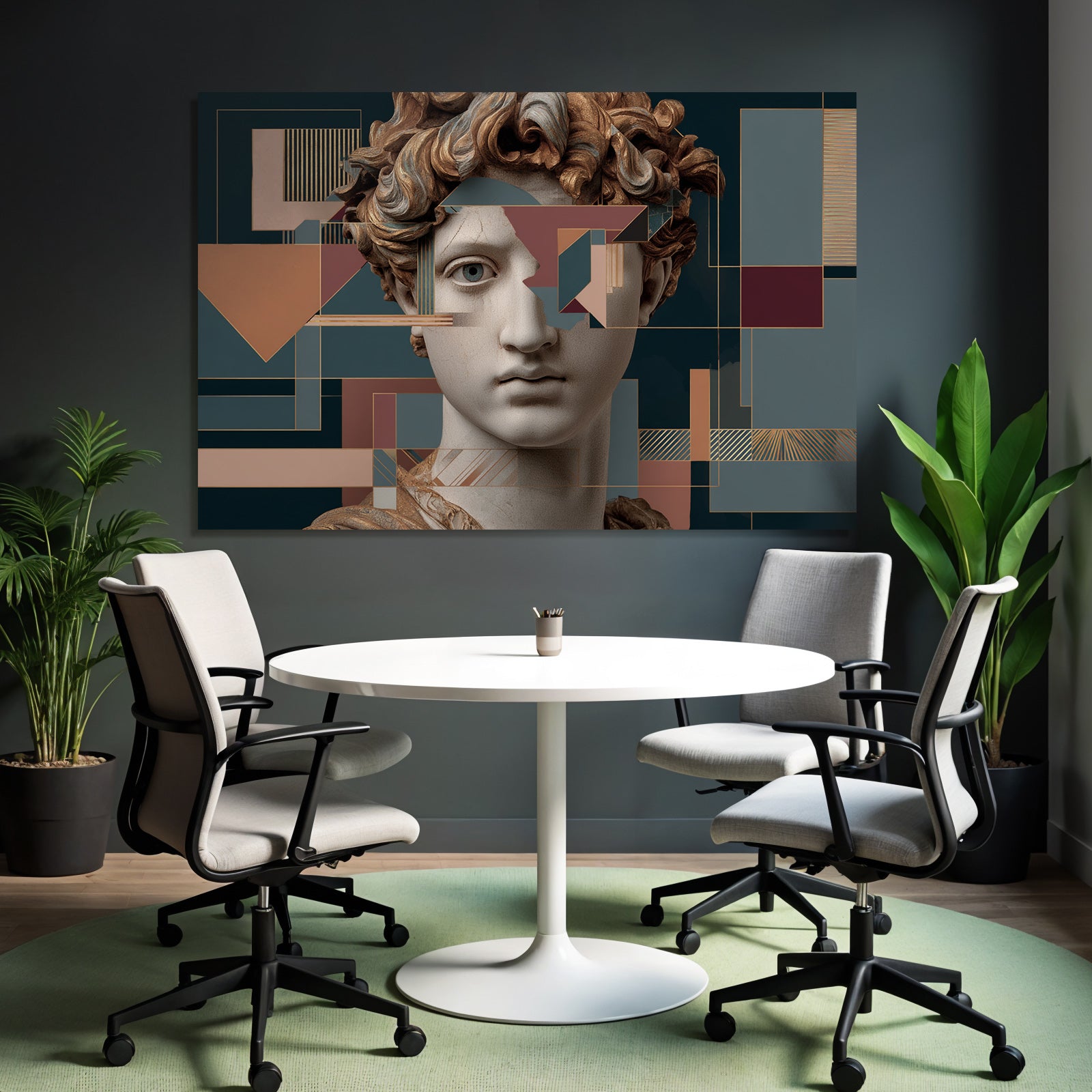 E Skulptur Mit Geometrischen Elementen
