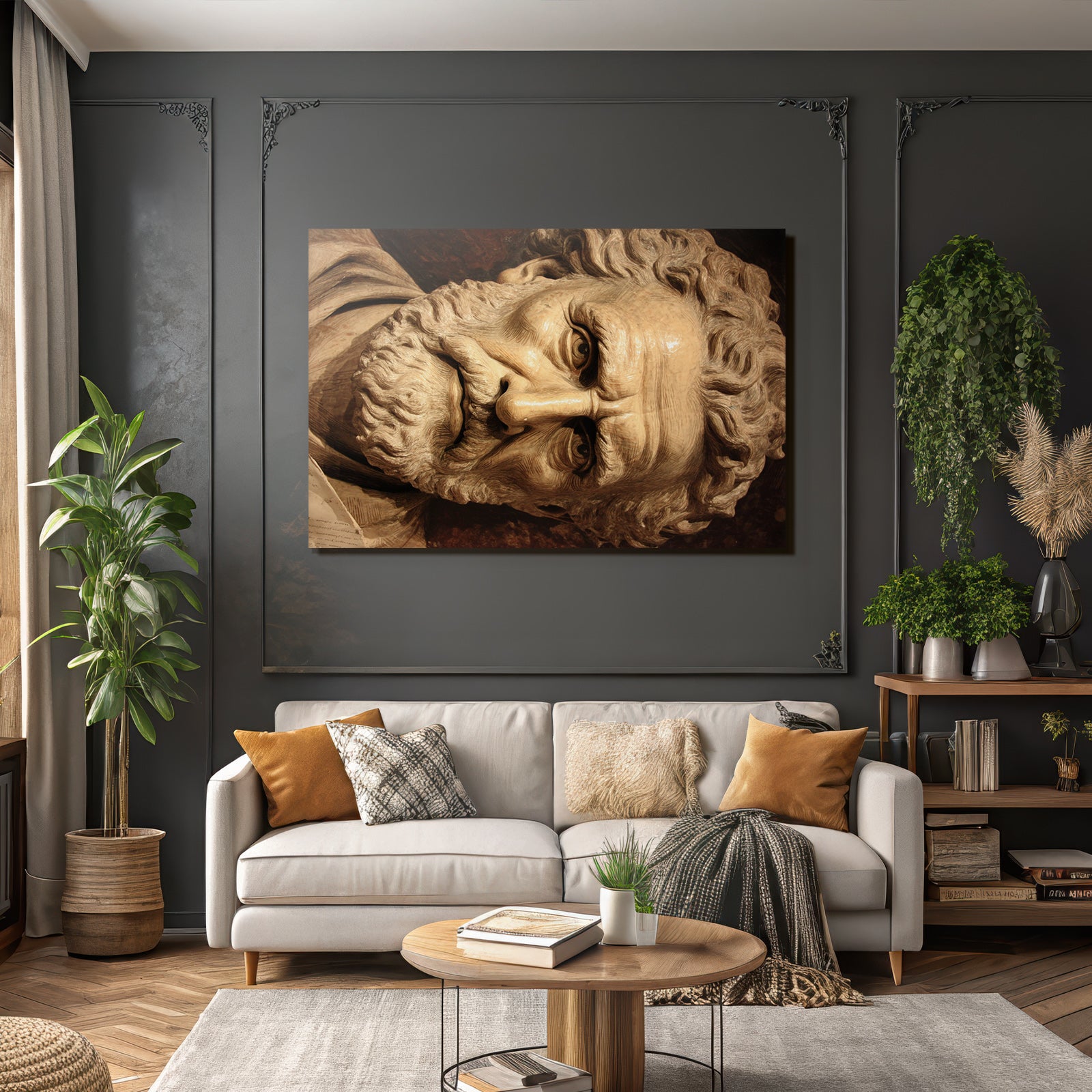 E Skulptur Nahaufnahme Historia Mythologie Detailreiche Gestaltung