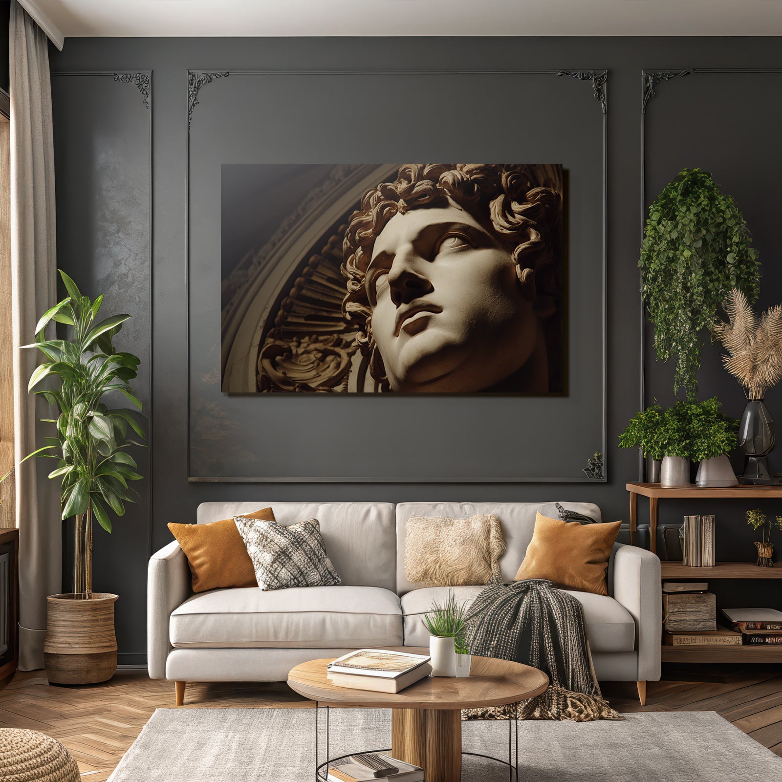 E Skulptur Portraet Mit Lockigem Haar
