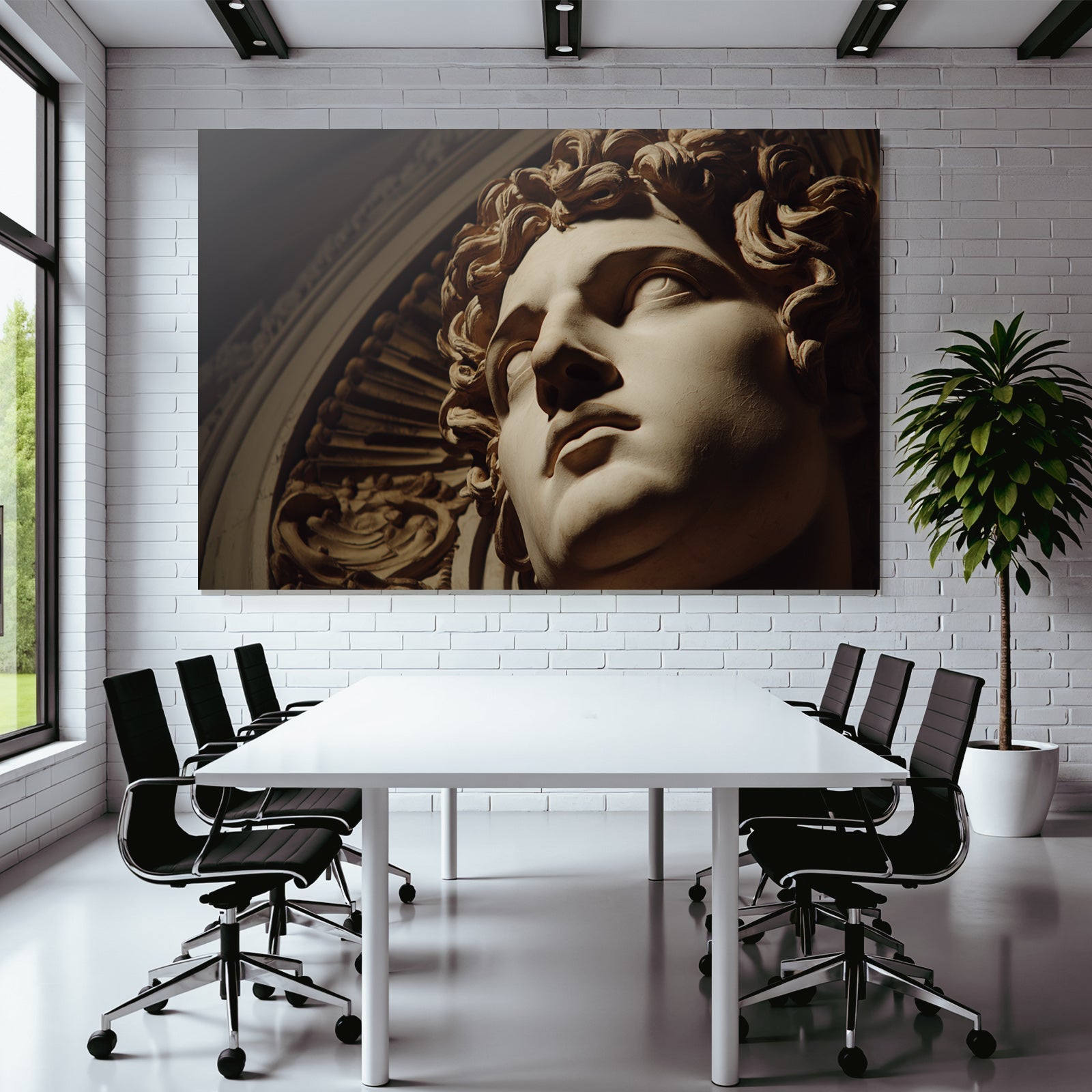 E Skulptur Portraet Mit Lockigem Haar