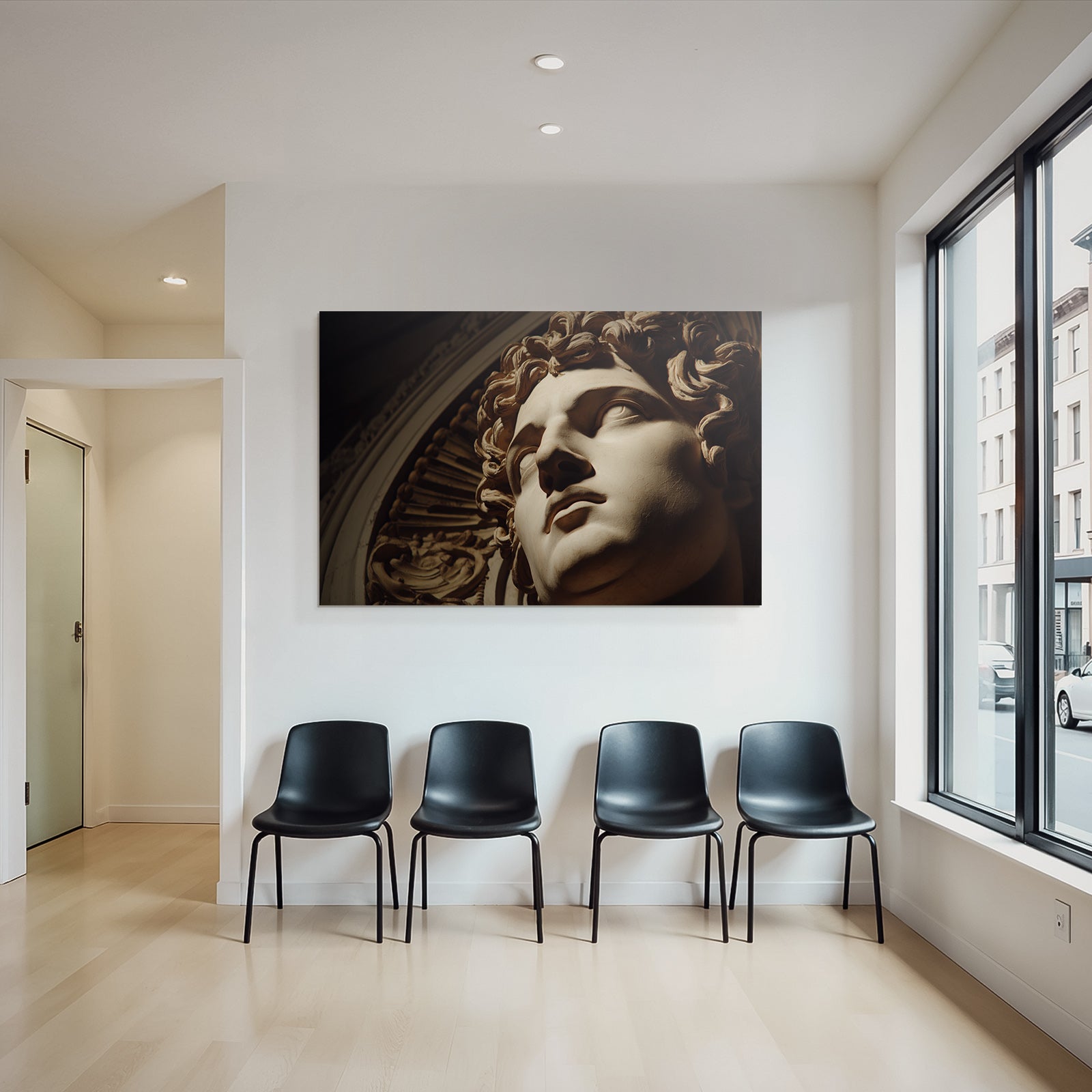 E Skulptur Portraet Mit Lockigem Haar